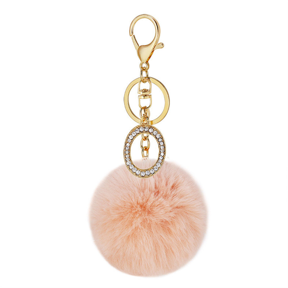 Wholesale Zinc Alloy 26 English Alphabet Hair Ball Keychain